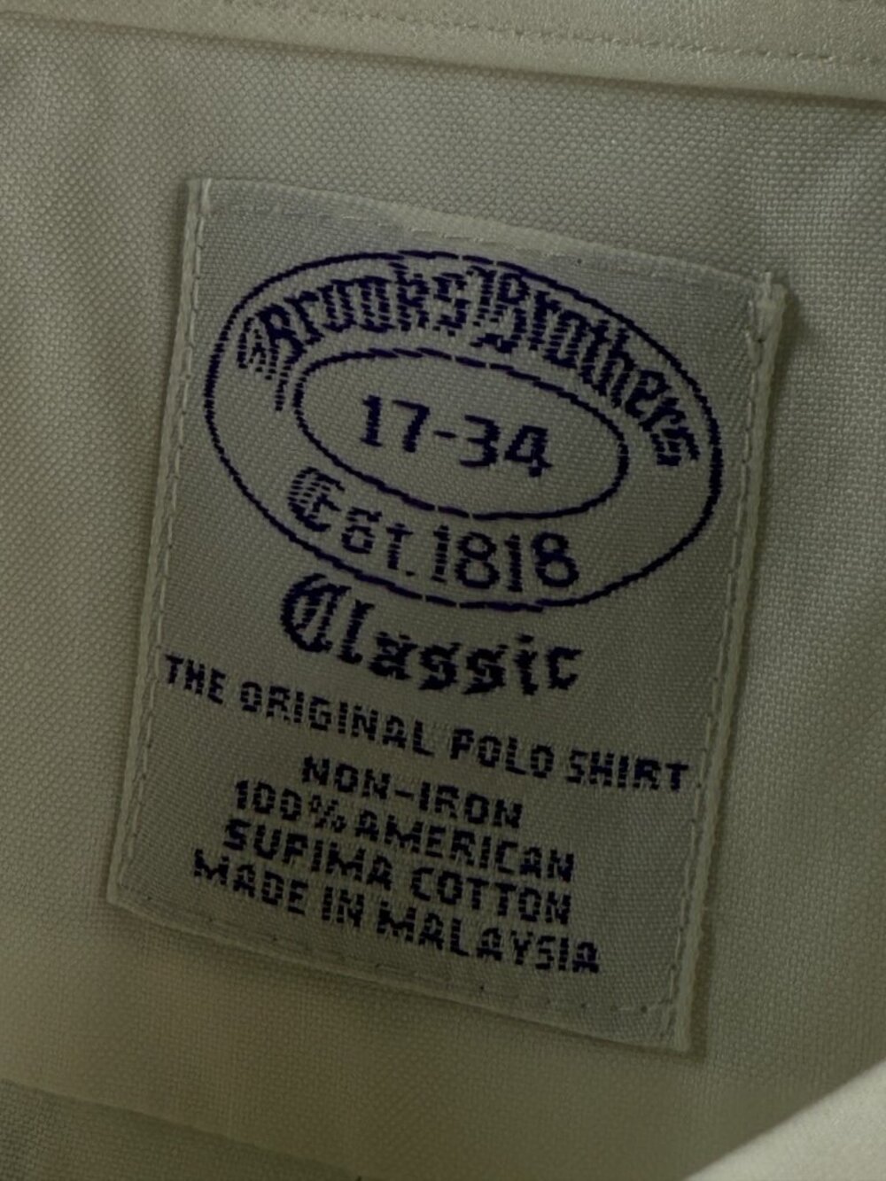 Brooks Brothers Cotton Classic 17 34 White Button-Down Non-Iron Shirt Mens Adult - Picture 10 of 16
